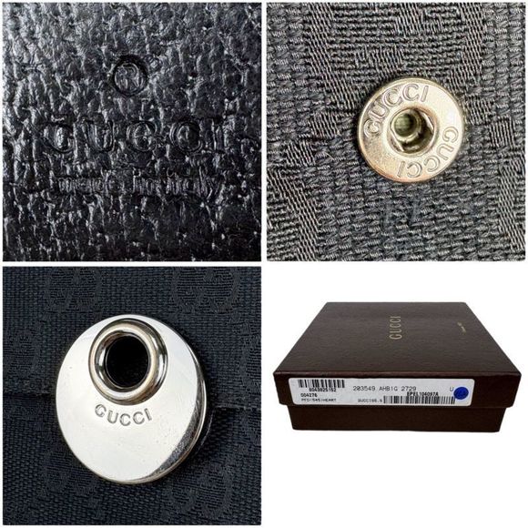 Gucci Compact Wallet Bifold Wallet Black GG Canvas GG Pattern - Picture 11 of 14